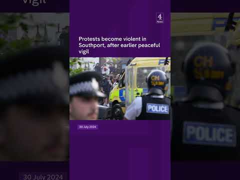 Protests in Southport became violent and objects were thrown at police
