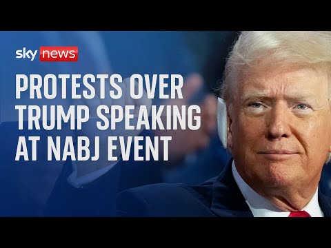 Watch live: Protests over Trump’s attendance at the National Association of Black Journalists event