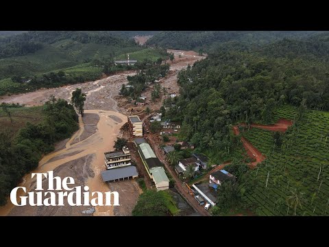 Drone footage shows aftermath of deadly landslide in Kerala, India
