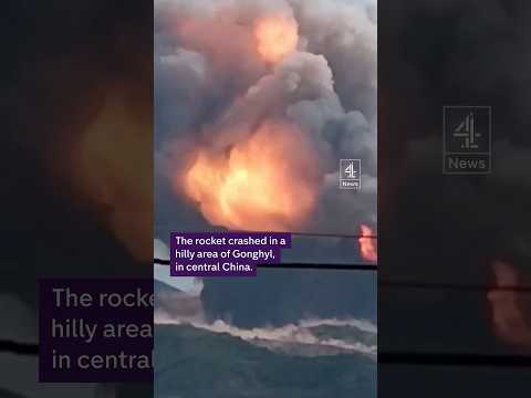 Watch Chinese space rocket crash land