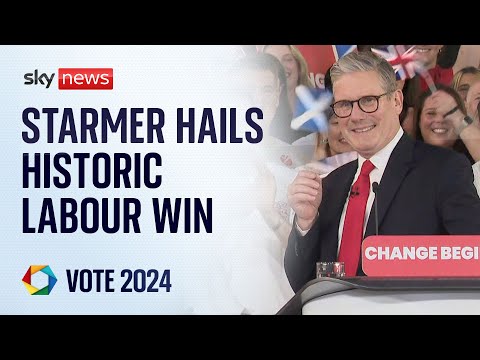‘We did it!’ Starmer greets jubilant supporters as Labour claim election victory