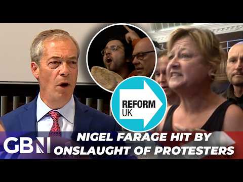 Nigel Farage HECKLED by slew of protesters at Reform UK rally – ‘Good preparation for parliament!’