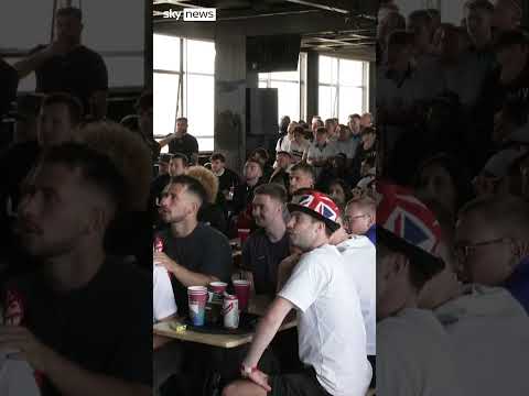 Fans celebrate as Saka equalises against Switzerland