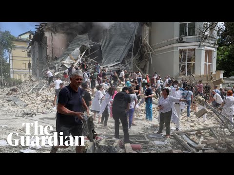 Ukraine: people dig through rubble after Russian strike on Kyiv children’s hospital