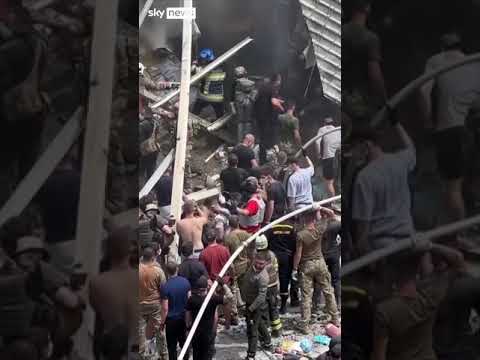 Rescue operation after Russian missile strike