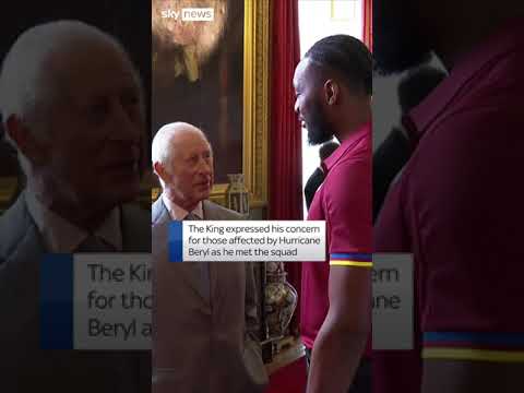 King learns new handshake from West Indies cricketers