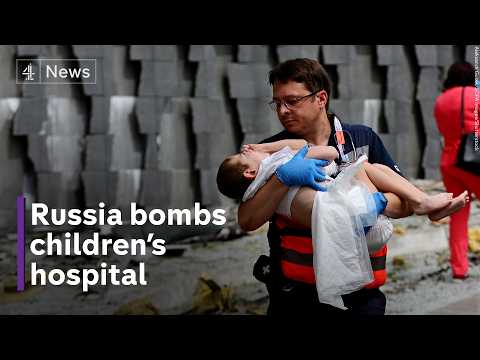 Children’s hospital hit by Russian missile attack as 29 killed across Ukraine