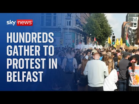Protest and counter-protest take place in Belfast amid ‘significant policing operation’