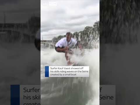 French gold medallist surfs the Seine