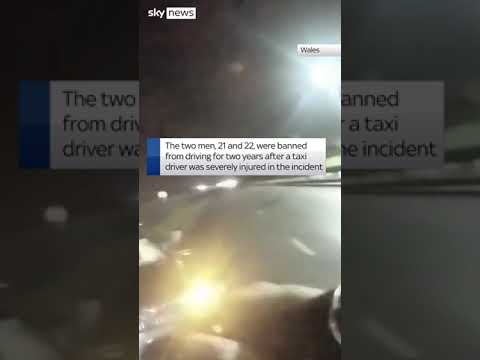 Moment of high-speed car collision after illegal race