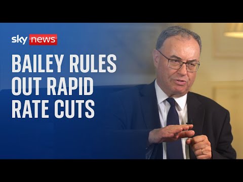Bank of England governor Andrew Bailey warns interest rates will not fall quickly