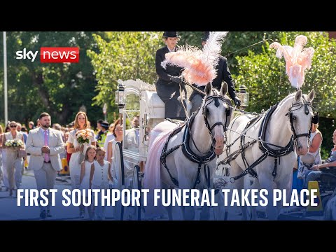 Funeral for girl, 9, killed in Southport stabbings as mourners line the street