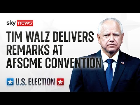 Watch live: Democrat VP pick Tim Walz delivers remarks at the AFSCME International Convention