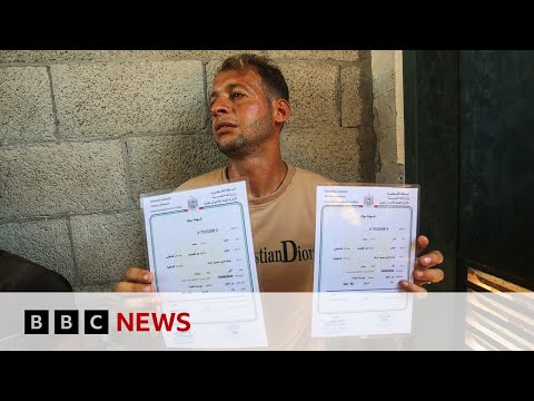 Newborn twins killed in Gaza as father went to register birth | BBC News