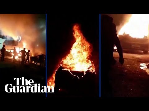 Cars and houses burn after Israeli settler attack on West Bank village