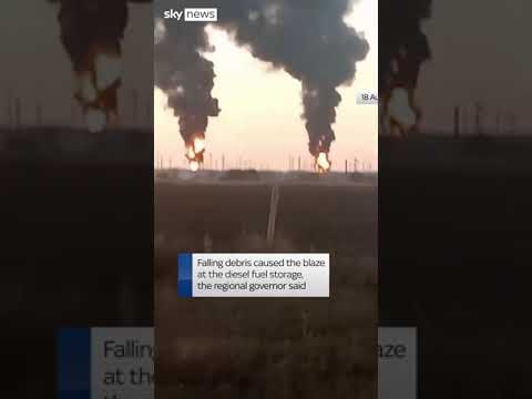 Fuel depot on fire after drone attack
