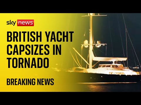 Superyacht capsizes in tornado off Sicily leaving one dead and six missing