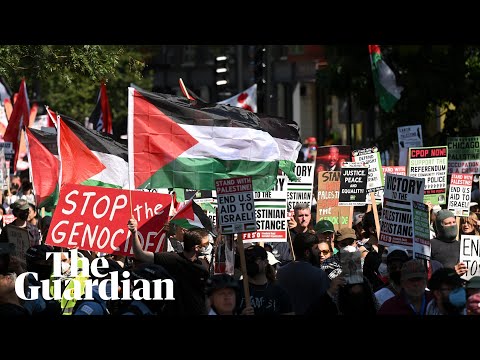 Demonstrators gather on sidelines of DNC calling for shift in US policy in Israel