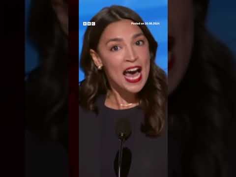 Alexandria Ocasio-Cortez tells DNC crowd that “Kamala is for you” #DNC #Harris #AOC #BBCNews