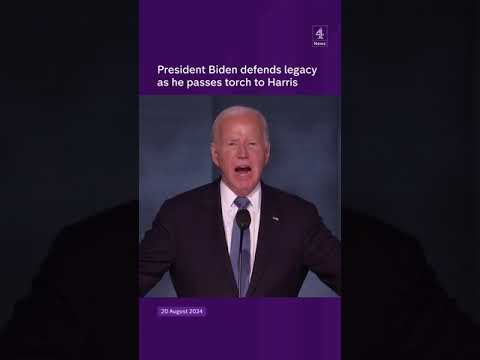 President Biden defends legacy as he passes torch to Harris