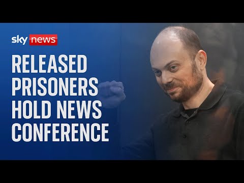 Watch live: British citizen and other released prisoners hold news conference in Germany