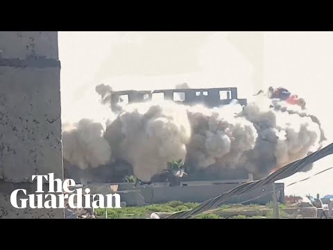 Israeli airstrike destroys empty hotel in Gaza City