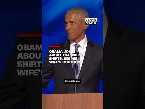 Obama jokes about Tim Walz’s shirts. See his wife’s reaction