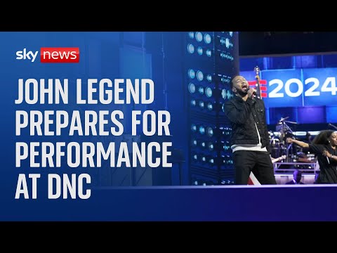 US election 2024: Sky News at Democratic convention as John Legend does soundcheck