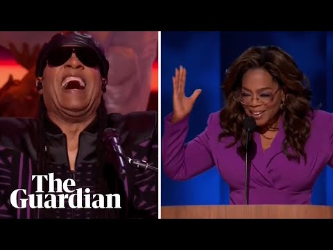 Oprah to Stevie Wonder: celebrities take to stage on day three of Democratic convention