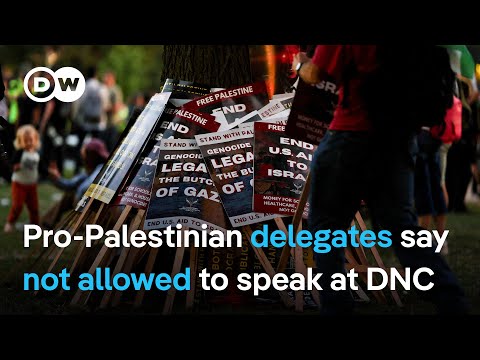 DNC: Pro-Palestinian protesters demand cease-fire and end to US arms transfers to Israel  | DW News