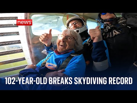 WWII veteran breaks skydiving record on 102nd birthday