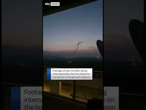 Moment iron dome intercepts missiles