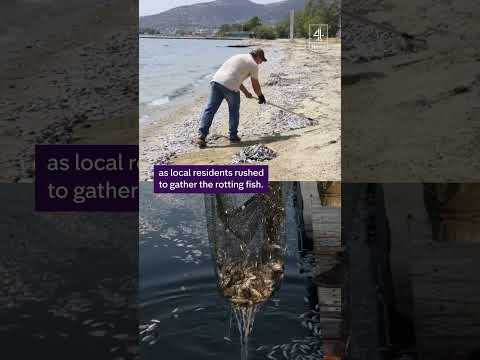 Dead fish ‘blanket’ at Greek port