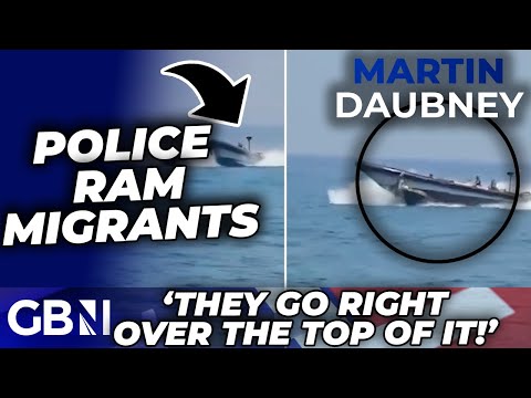 WATCH as Spanish Police RUN OVER illegal ‘migrant dinghy’ on water in chase to stop crossings