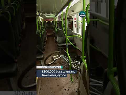 £300,000 bus stolen and taken on a joyride #itvnews #news #crime