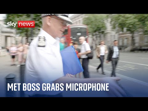 Met Police chief grabs Sky journalist’s microphone after COBRA meeting