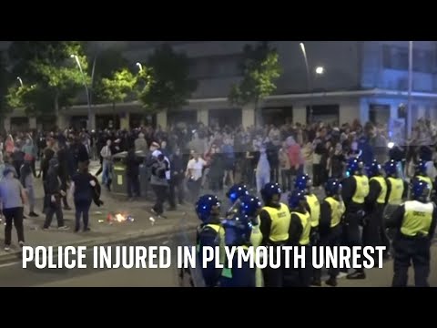 Police officers injured as riots break out in Plymouth