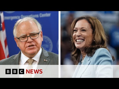 Kamala Harris picks Minnesota Governor Tim Walz as running mate for US election | BBC News