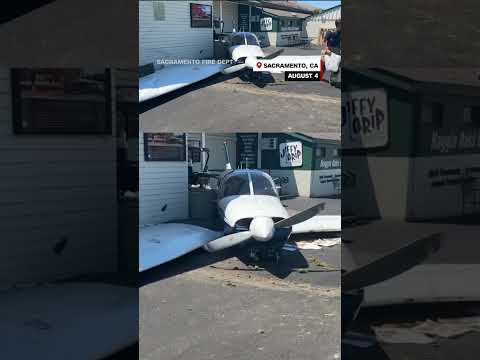 Plane narrowly misses man during crash landing