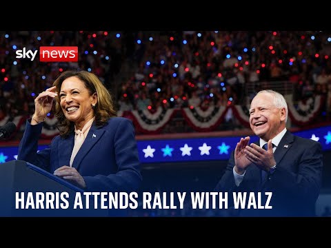Vice president Kamala Harris holds campaign rally with running mate Tim Walz