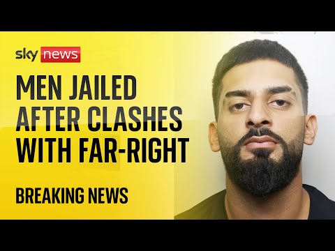 UK riots: Men jailed after clashes at anti-racism protest