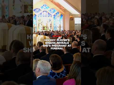 Hockey player’s widow reveals she’s pregnant at funeral