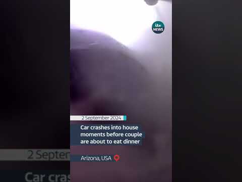Marcus Holmberg shared footage of a car crashing into his home #itvnews