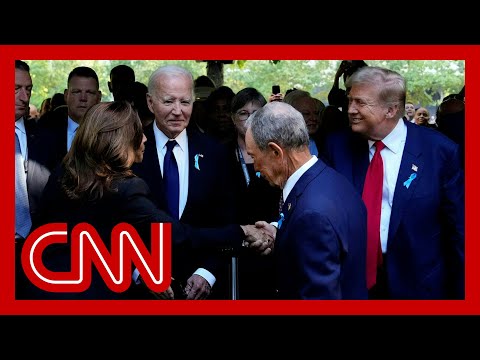 See Harris and Trump shake hands at 9/11 service