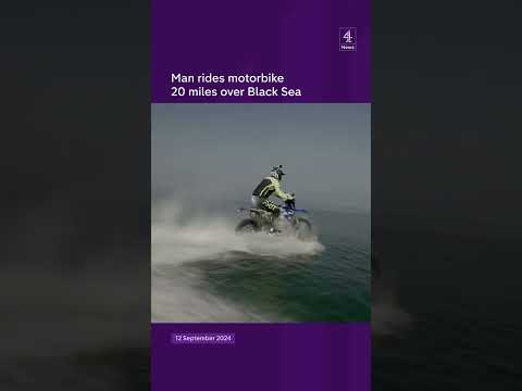 Man rides motorbike 20 miles over Black Sea