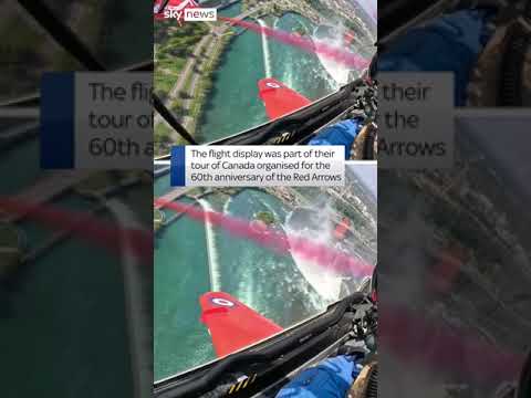 Dramatic video shows Red Arrows fly over Niagara Falls