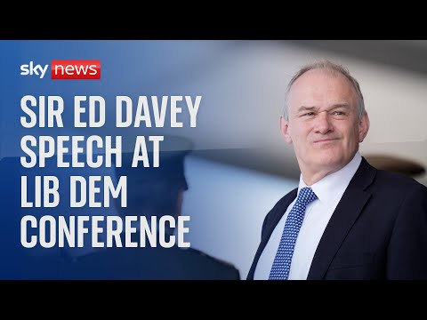 Watch live: Sir Ed Davey delivers keynote speech at Lib Dem conference