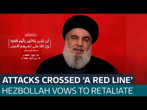 Hezbollah leader calls walkie talkie and pager attacks ‘a declaration of war’ | ITV News