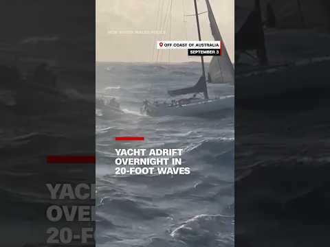Yacht adrift overnight in 20-foot waves