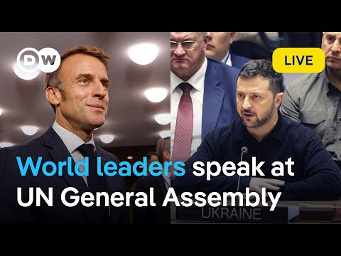 Live: Macron, Zelenskyy speak at UN General Assembly Day 2 | DW News